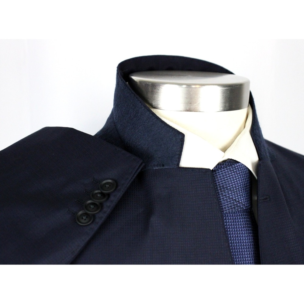 Hugo Boss Huge Performance Suit 42 S Mens Slim Fit Navy Wool Stretch 2 Piece - Picture 10 of 16